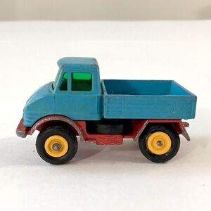 Vintage Matchbox Lesney No 49 Mercedes Unimog Diecast Truck Blue Red England